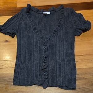 American Eagle Outfitters Charcoal Gray Knit Sweater